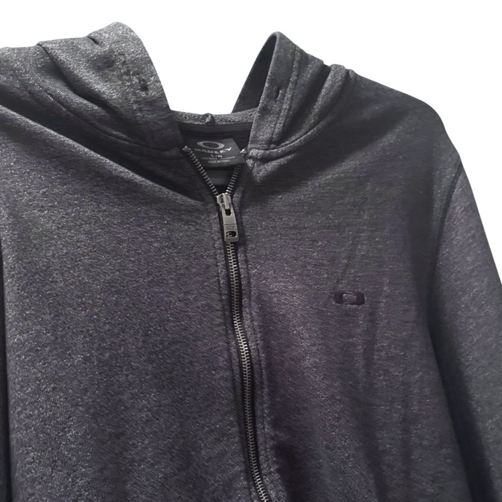 Oakley Zip Up Pocket O Logo Hoodie Grey Heathered